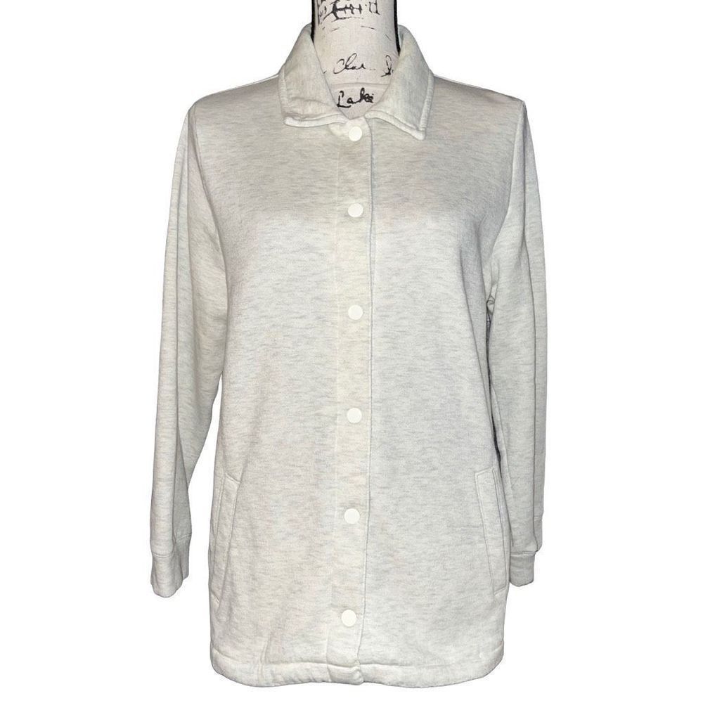 The Tog‎ Shop petites snap up Grau & off-white sweatshirt jacket PL